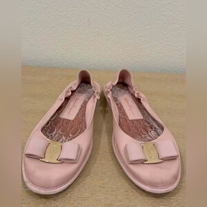 Salvatore Ferragamo Pink Vara Bow Ballet Flats - Women Size 6.5